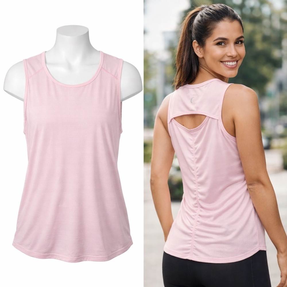 Zyia Active | Pink Sleeveless Athletic Tank Top | Moisture Wicking | Size S